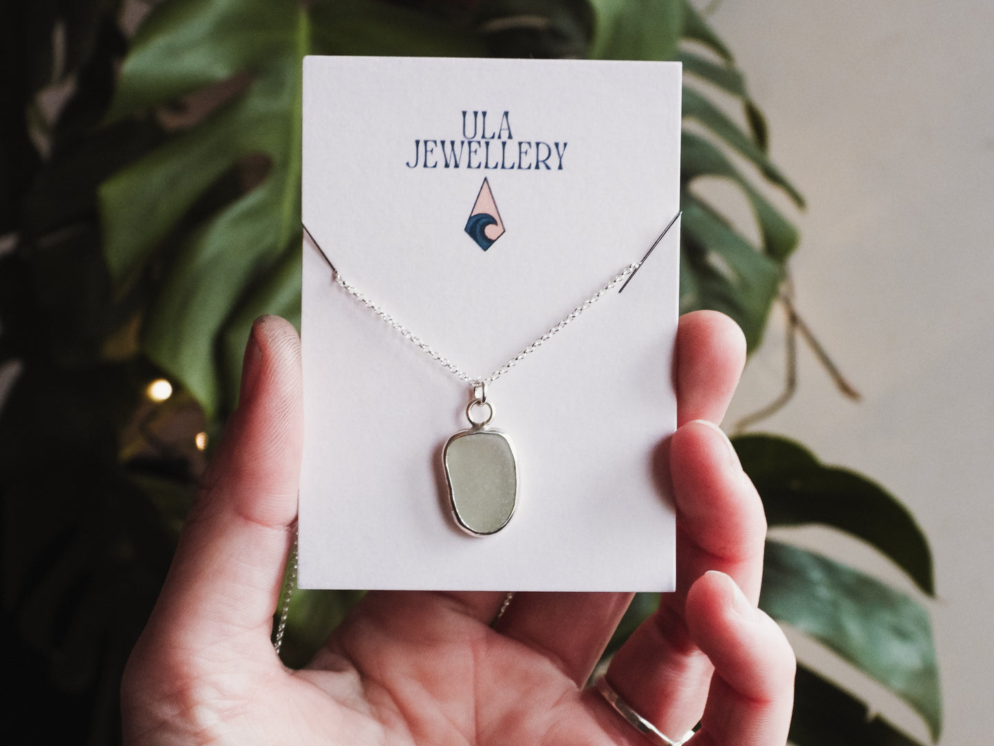 Dainty Cornish Seaglass Charm Necklace | Porth Kidney