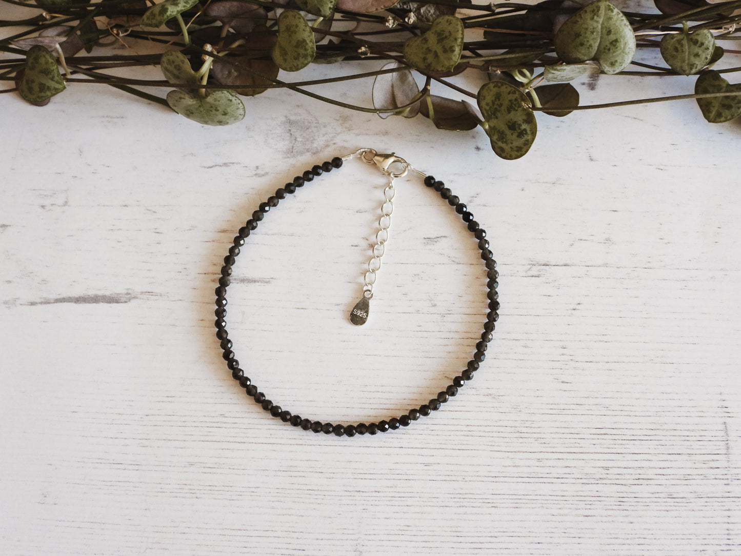 adjustable obsidian crystal healing bracelet with chain