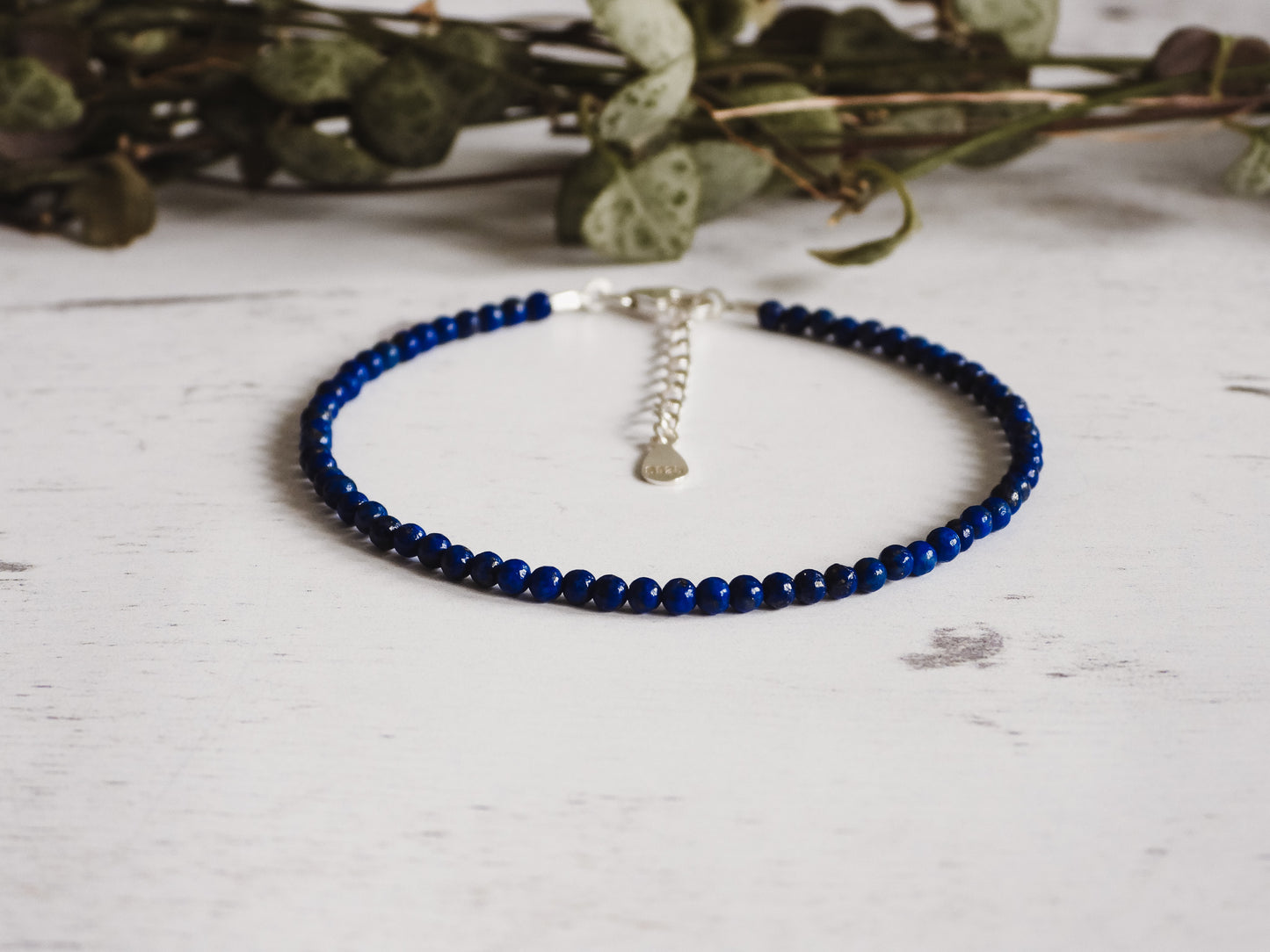 Dainty Lapis Lazuli "Truth" Gemstone Bracelet | September Birthstone | Round Beads