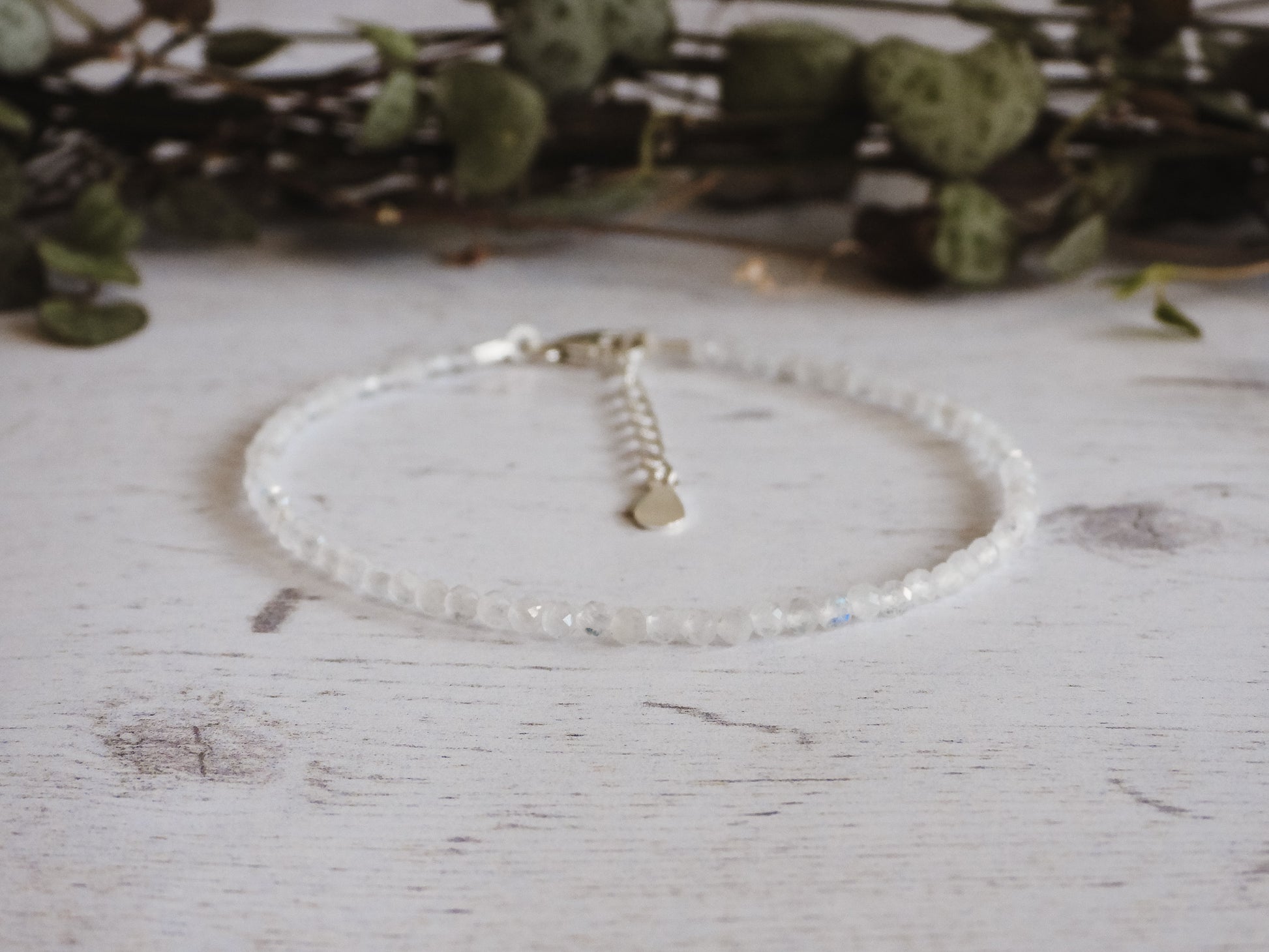 adjustable minimalist moonstone stacking bracelet by ula jewellery cornwall