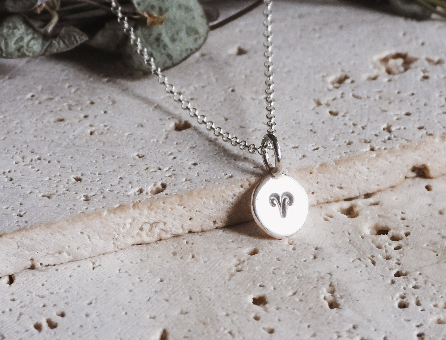 Dainty Aries Star Sign Charm Necklace | Recycled Sterling Silver