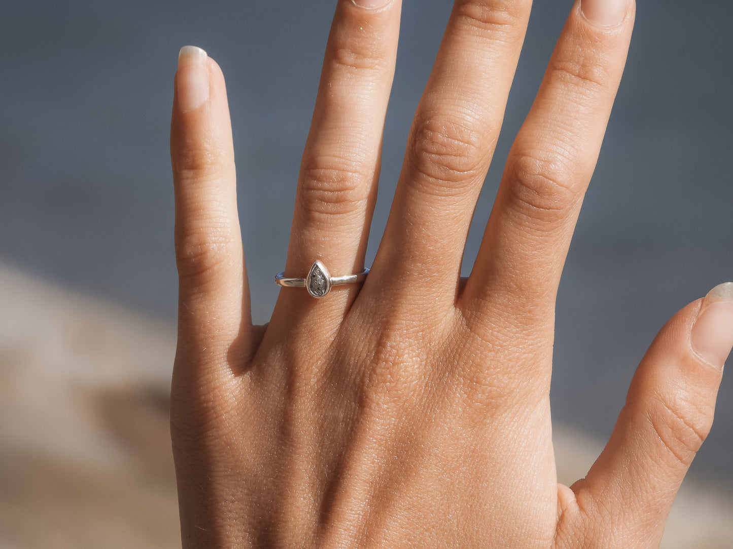 beachy boho style raw diamond ring