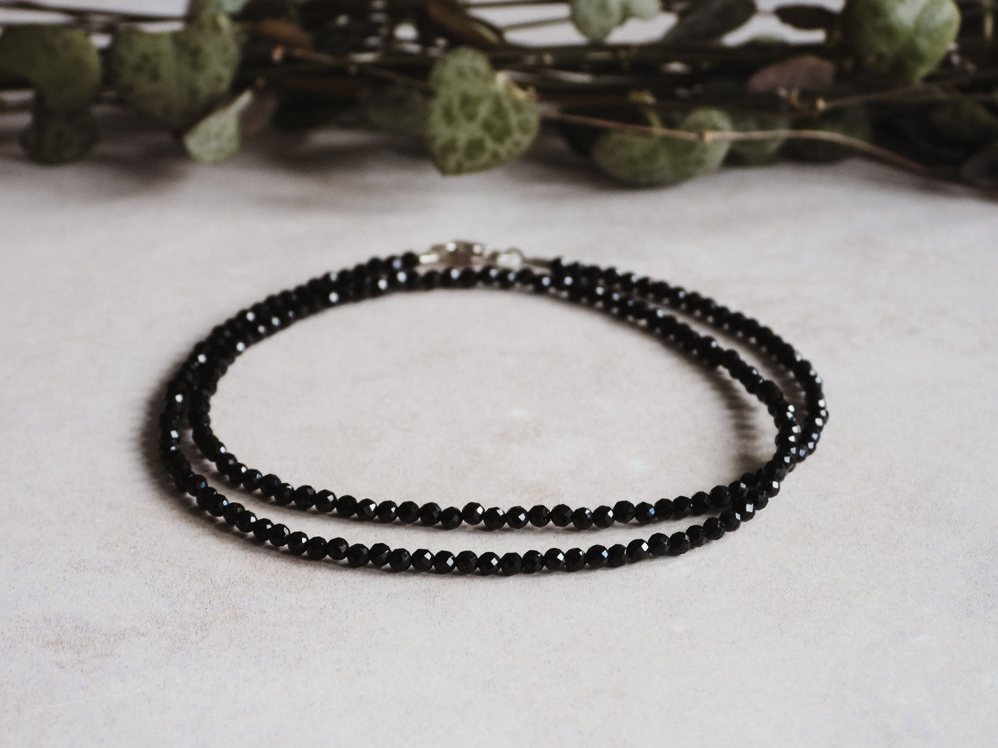 black tourmaline crystal protection choker necklace