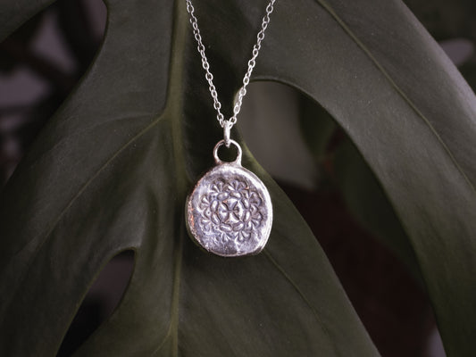 rustic pisces star sign mandala charm coin necklace