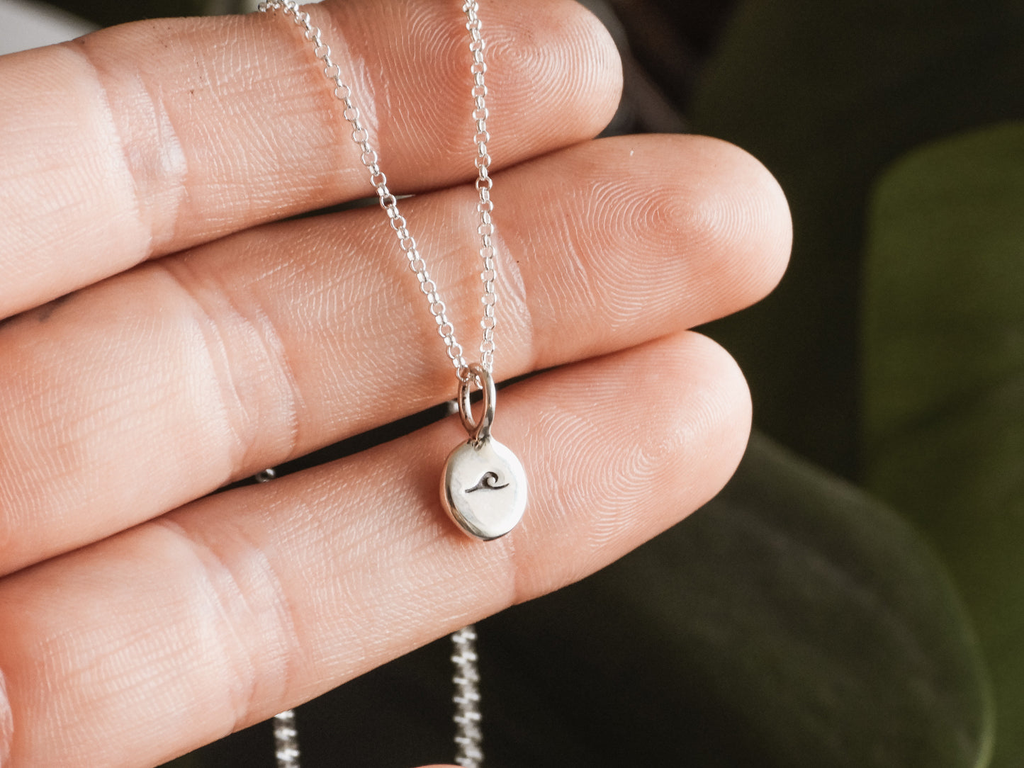 Dainty Wave Charm Necklace