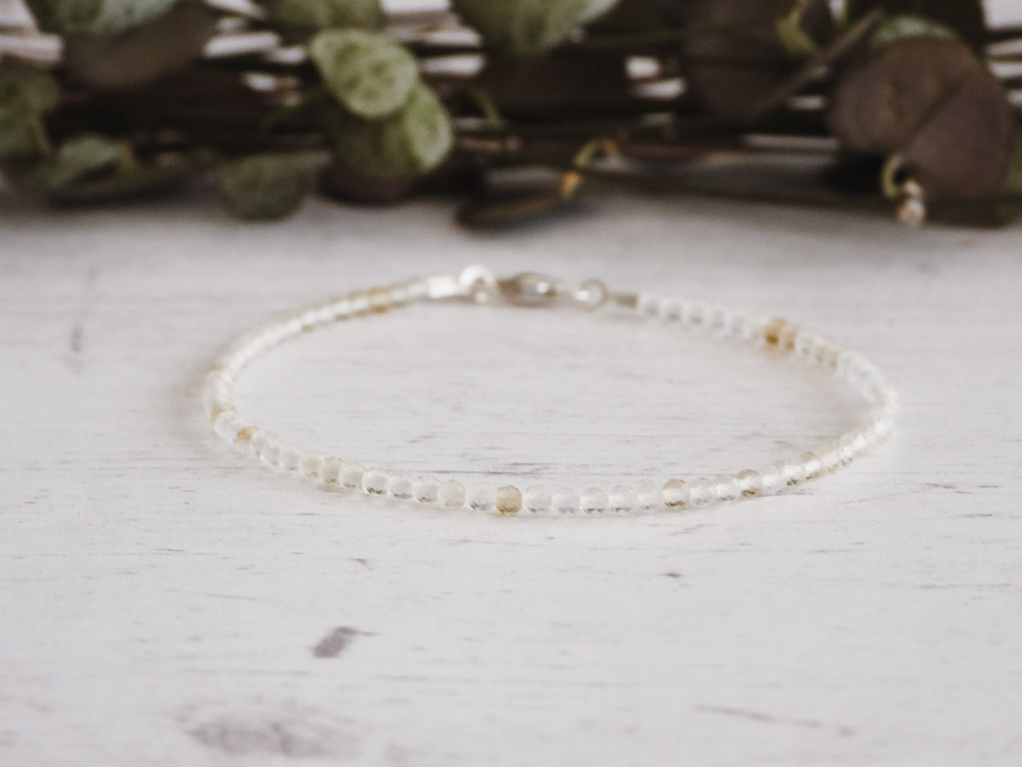 citrine November birthstone crystal beaded boho bracelet