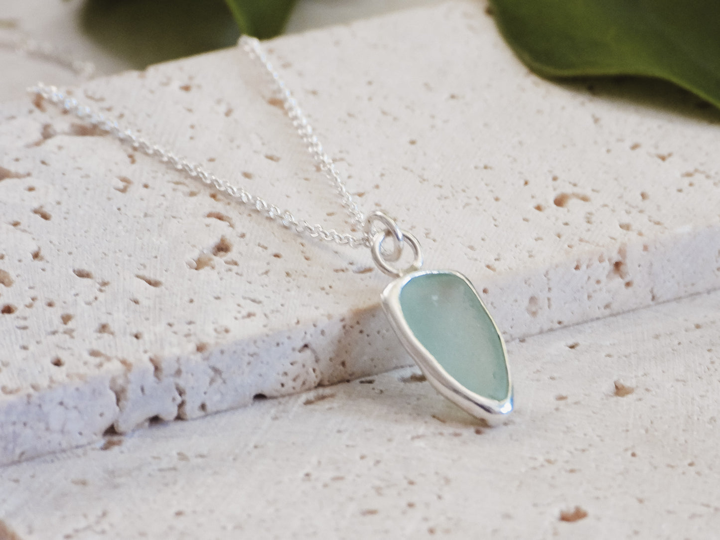 Dainty Cornish Seaglass Charm Necklace | Swanpool Beach, Falmouth