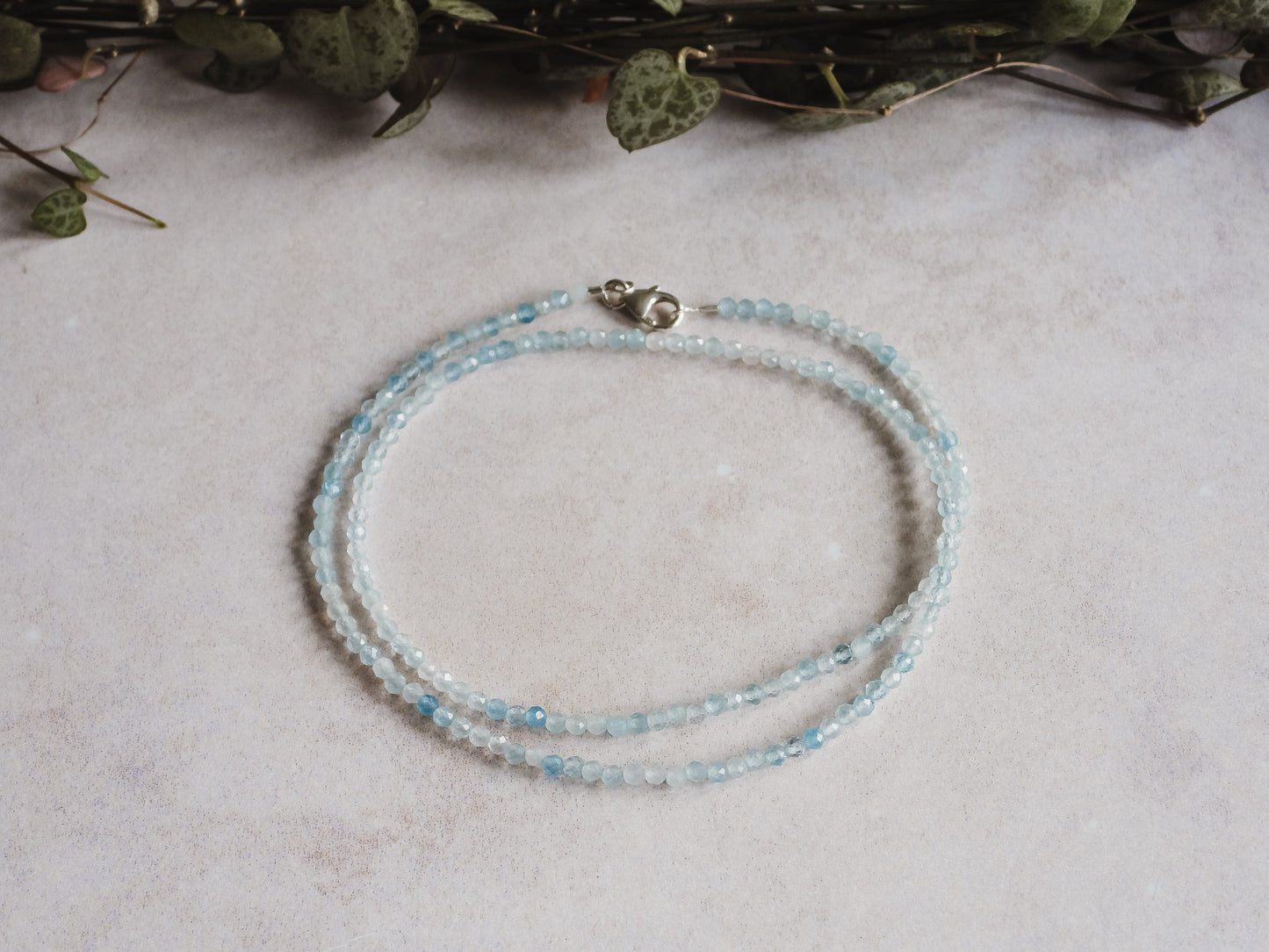 Dainty Aquamarine "Courage" Gemstone Necklace | March Birthstone