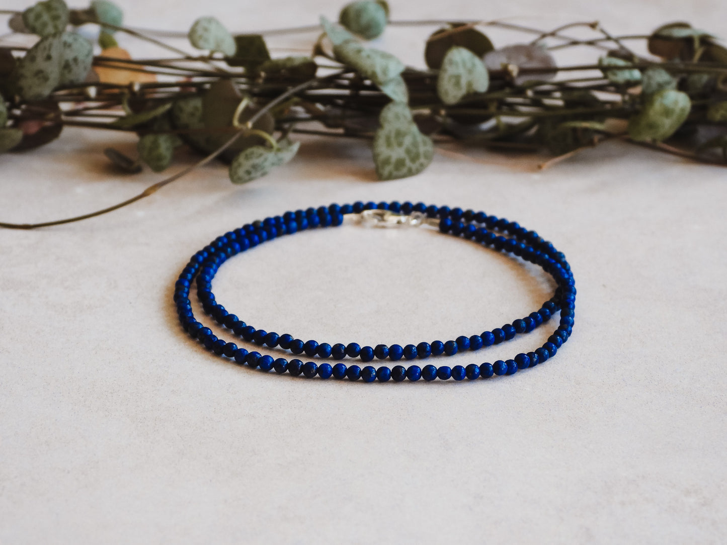 Dainty Lapis Lazuli "Truth" Gemstone Necklace | September Birthstone | Round Beads