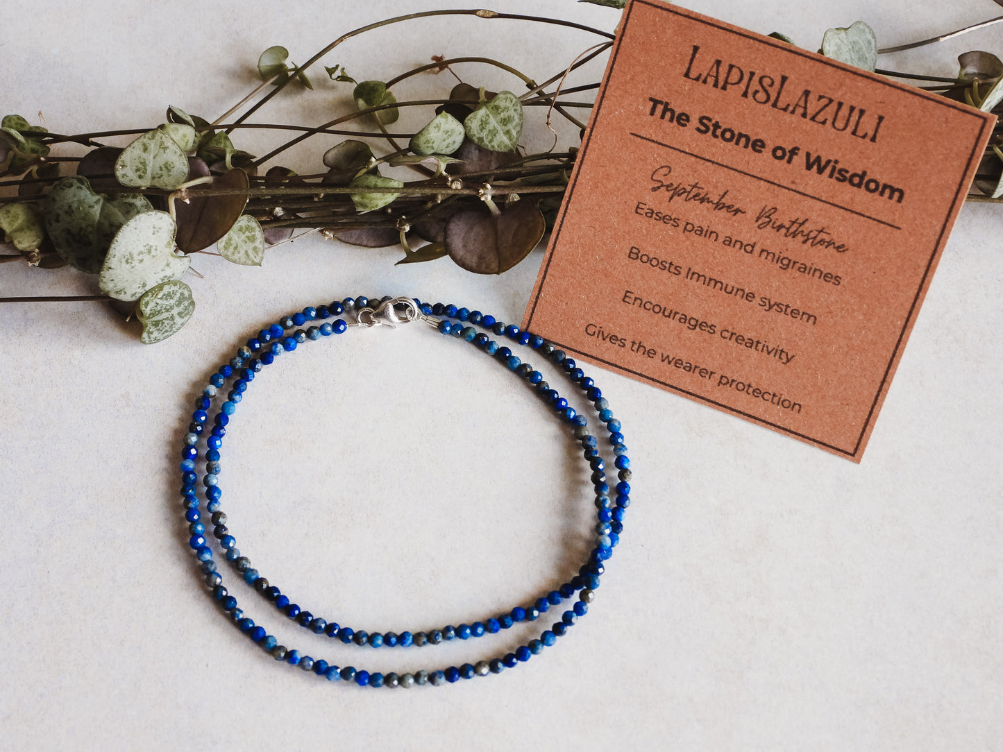 Dainty Lapis Lazuli "Truth" Gemstone Necklace | September Birthstone | Faceted Beads