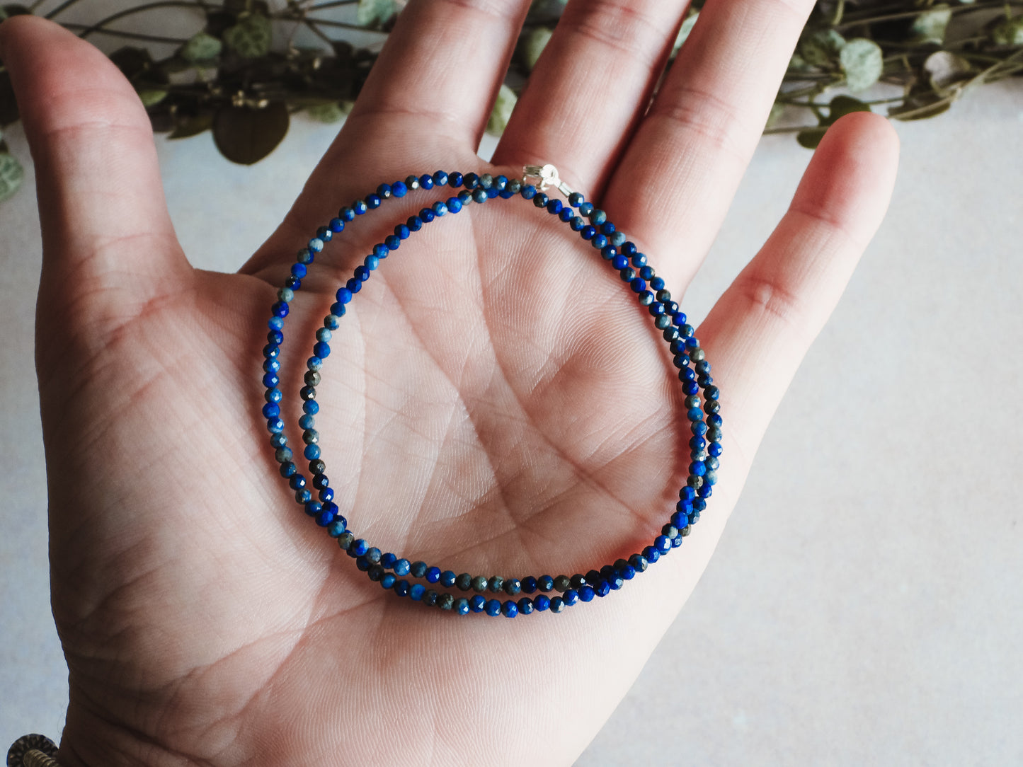 Dainty Lapis Lazuli "Truth" Gemstone Necklace | September Birthstone | Faceted Beads