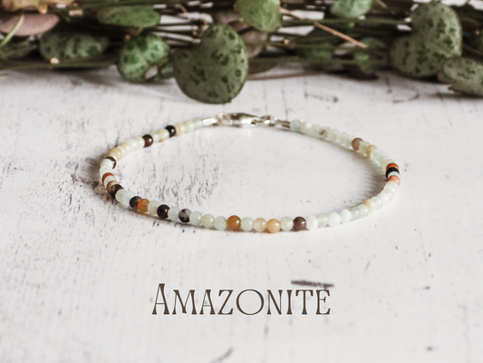 dainty amazonite natural gemstone beaded bracelet