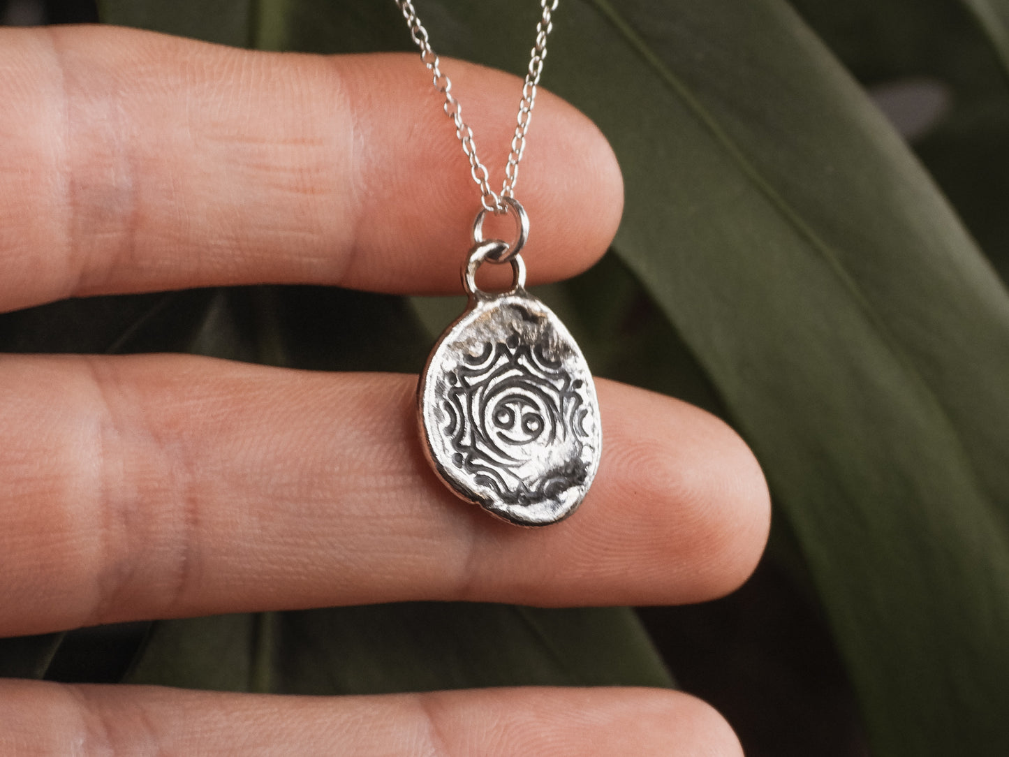 cancer zodiac mandala necklace by ula jewellery cornwall 