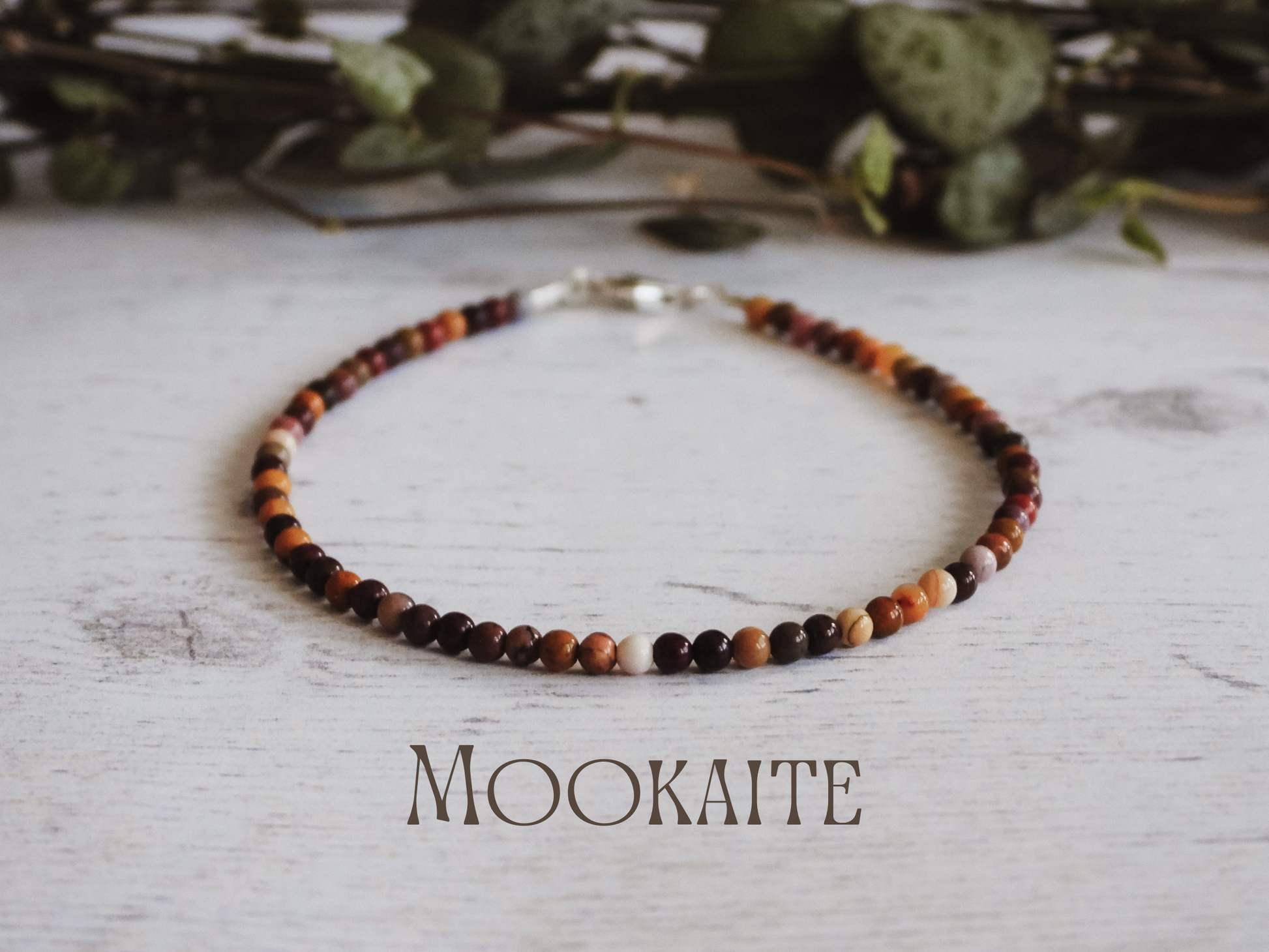 dainty natural mookaite jasper gemstone bracelet