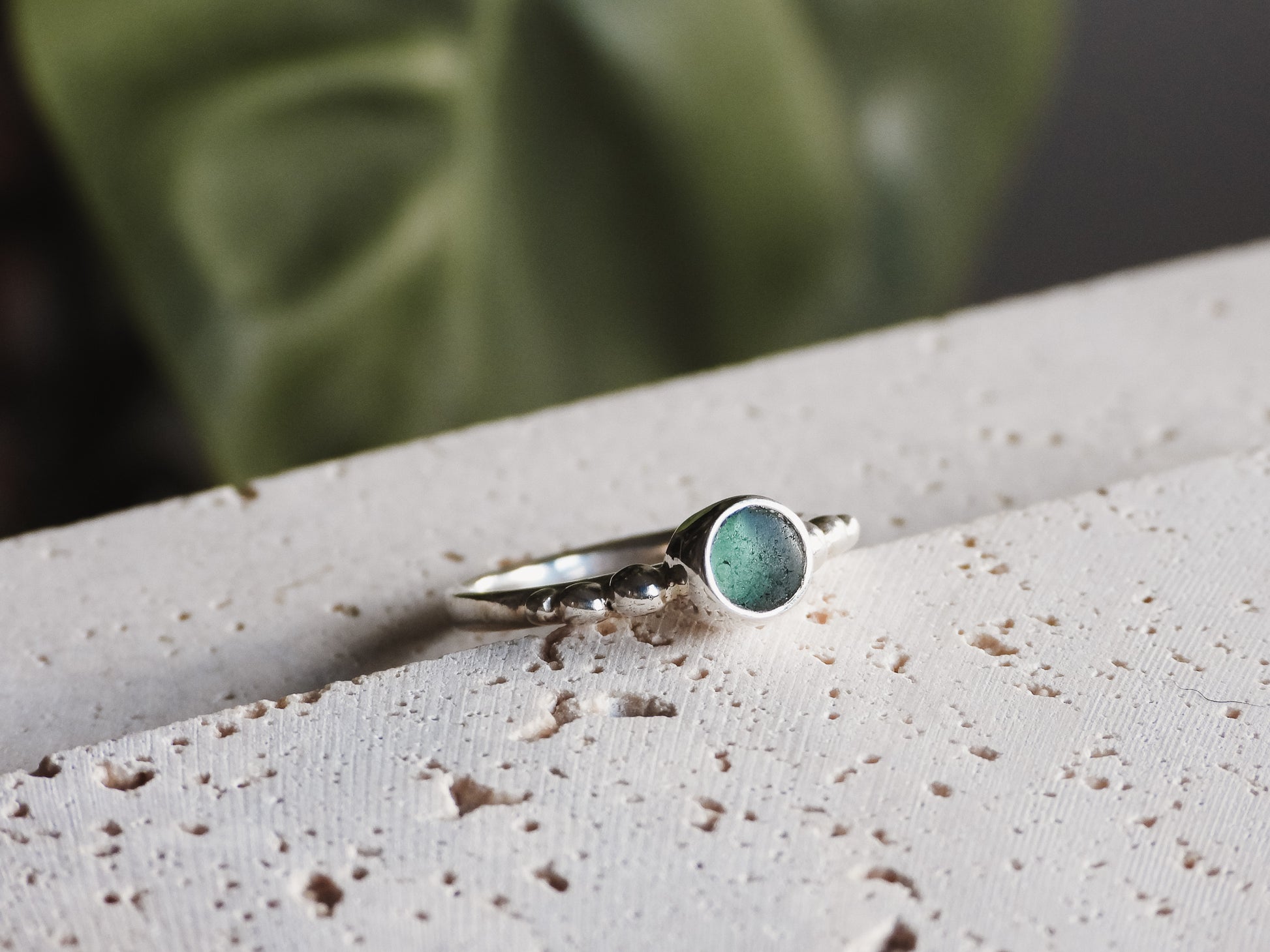 unique custom cornish seaglass engagment ring