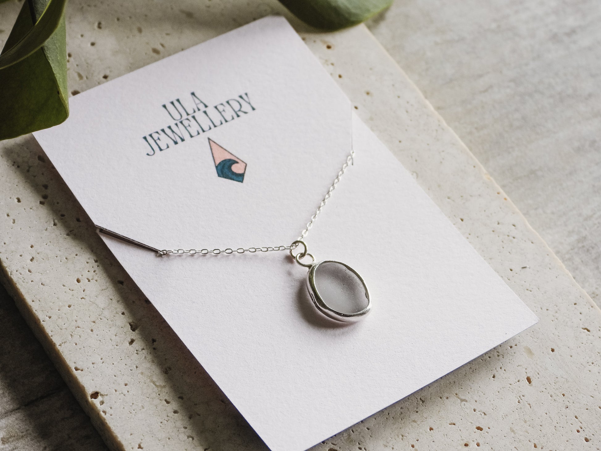 gift idea for surfer girl, Cornish seaglass charm necklace from Maenporth