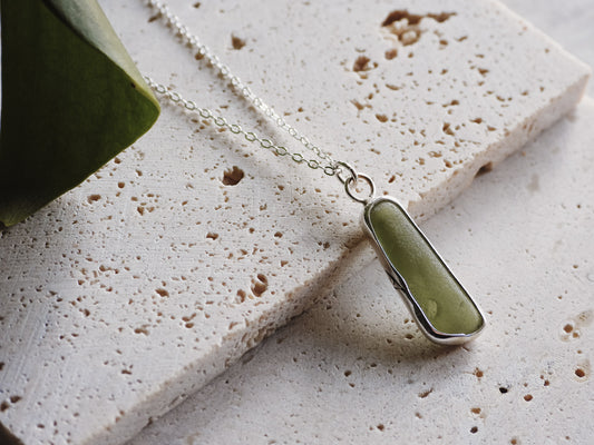 gwithian Cornish dainty seaglass charm necklace