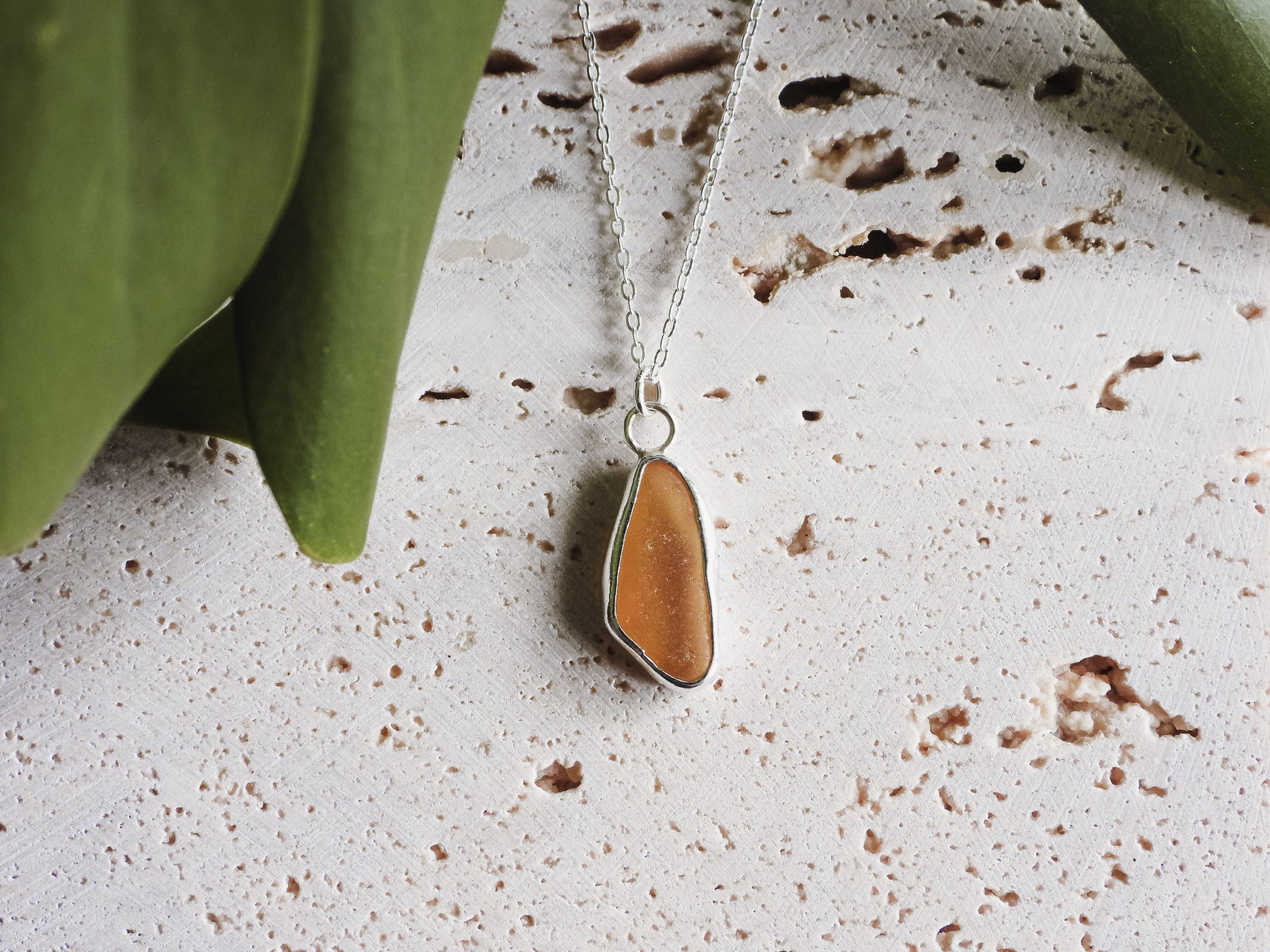 cornish seaglass dainty charm pendant necklace recycled