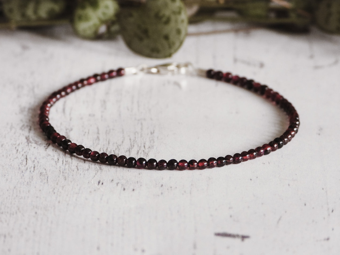 january birthstone red garnet gemstone beaded bracelet