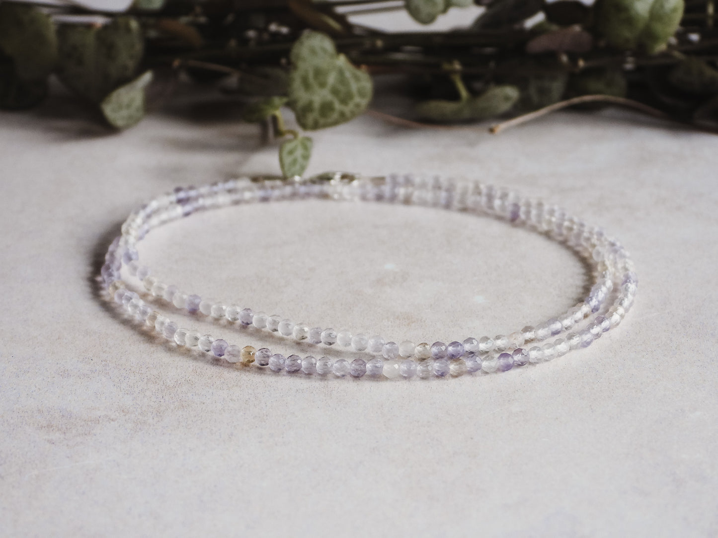 beachy boho crystal healing ametrine gemstone choker