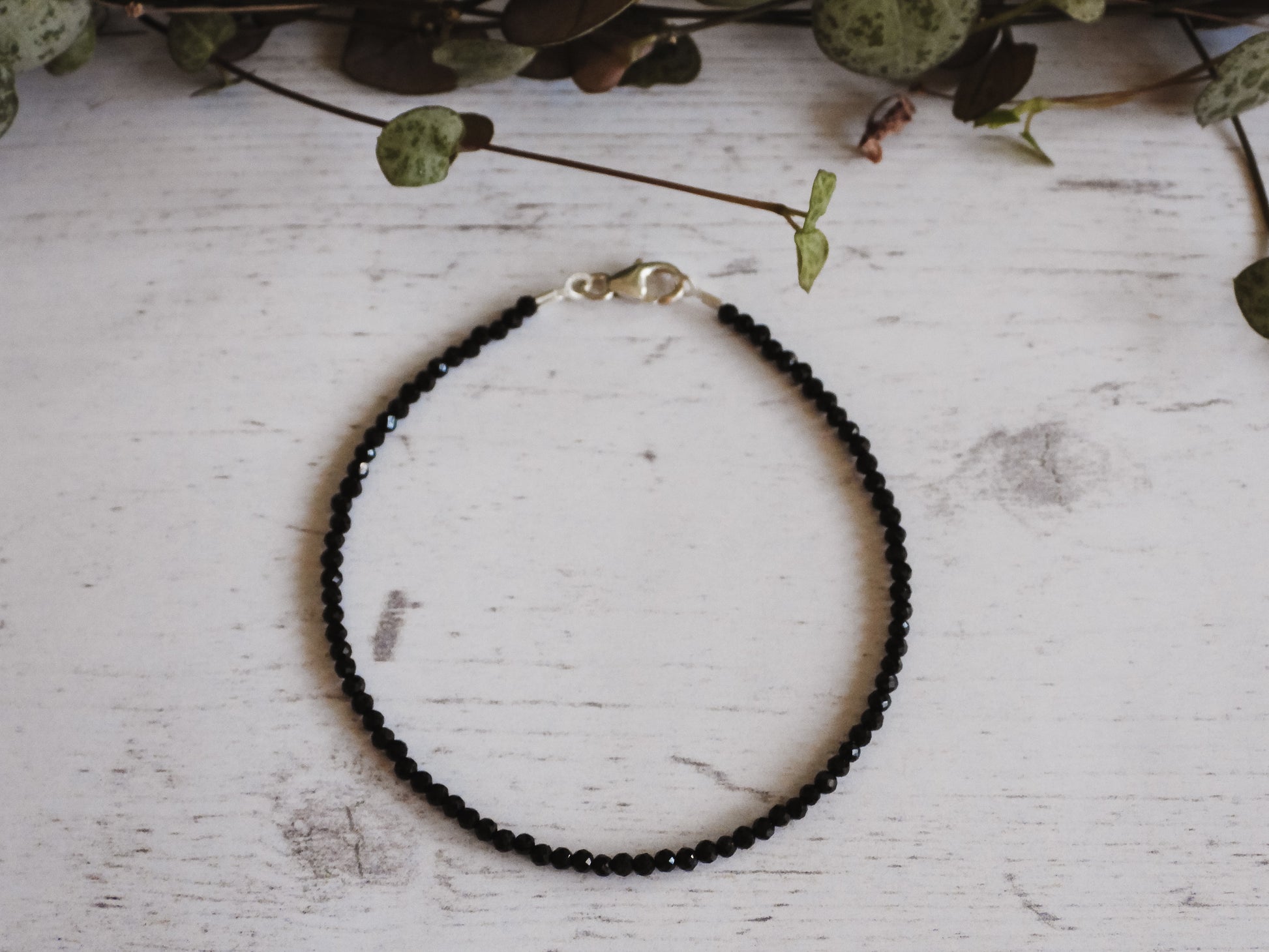 boho style personalised black onyx gemstone bracelet