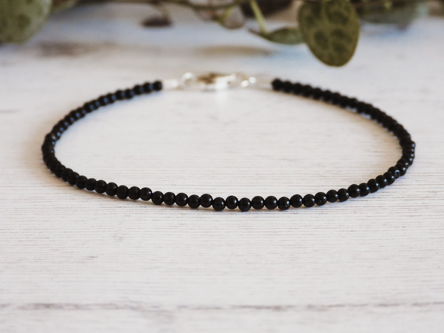 minimalist black onyx crystal healing bracelet beaded