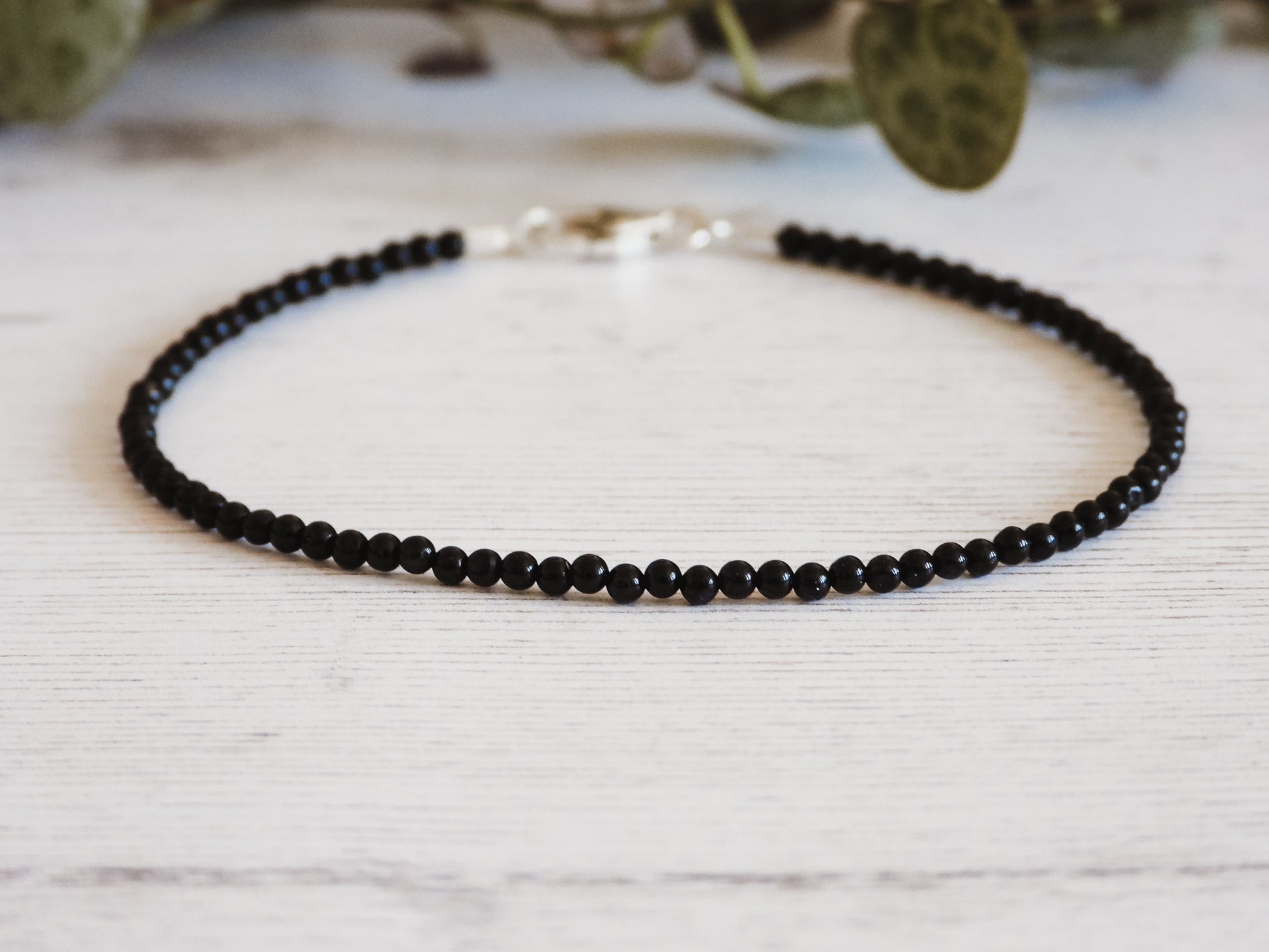 minimalist black onyx crystal healing bracelet beaded