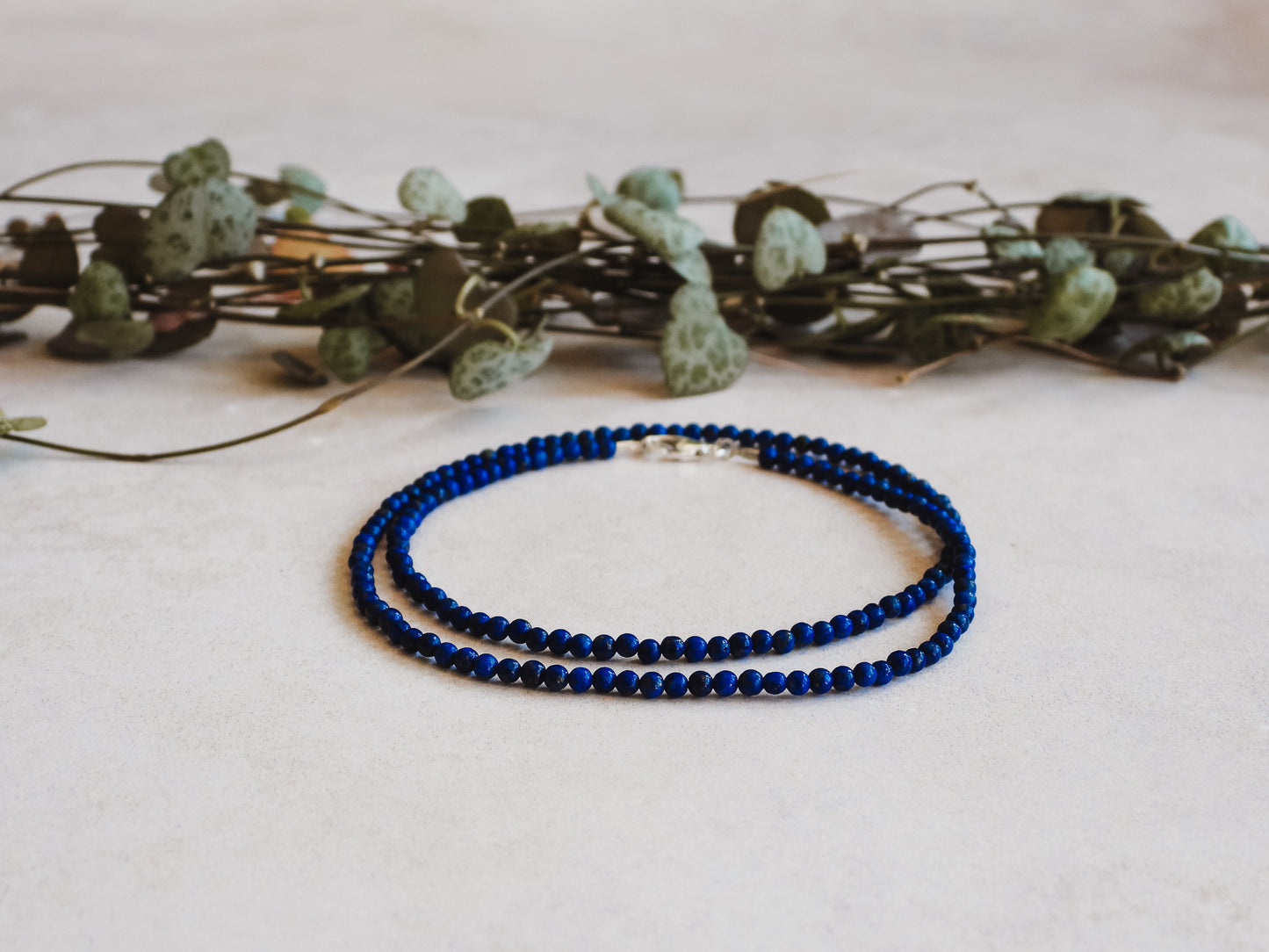 Dainty Lapis Lazuli "Truth" Gemstone Necklace | September Birthstone | Round Beads