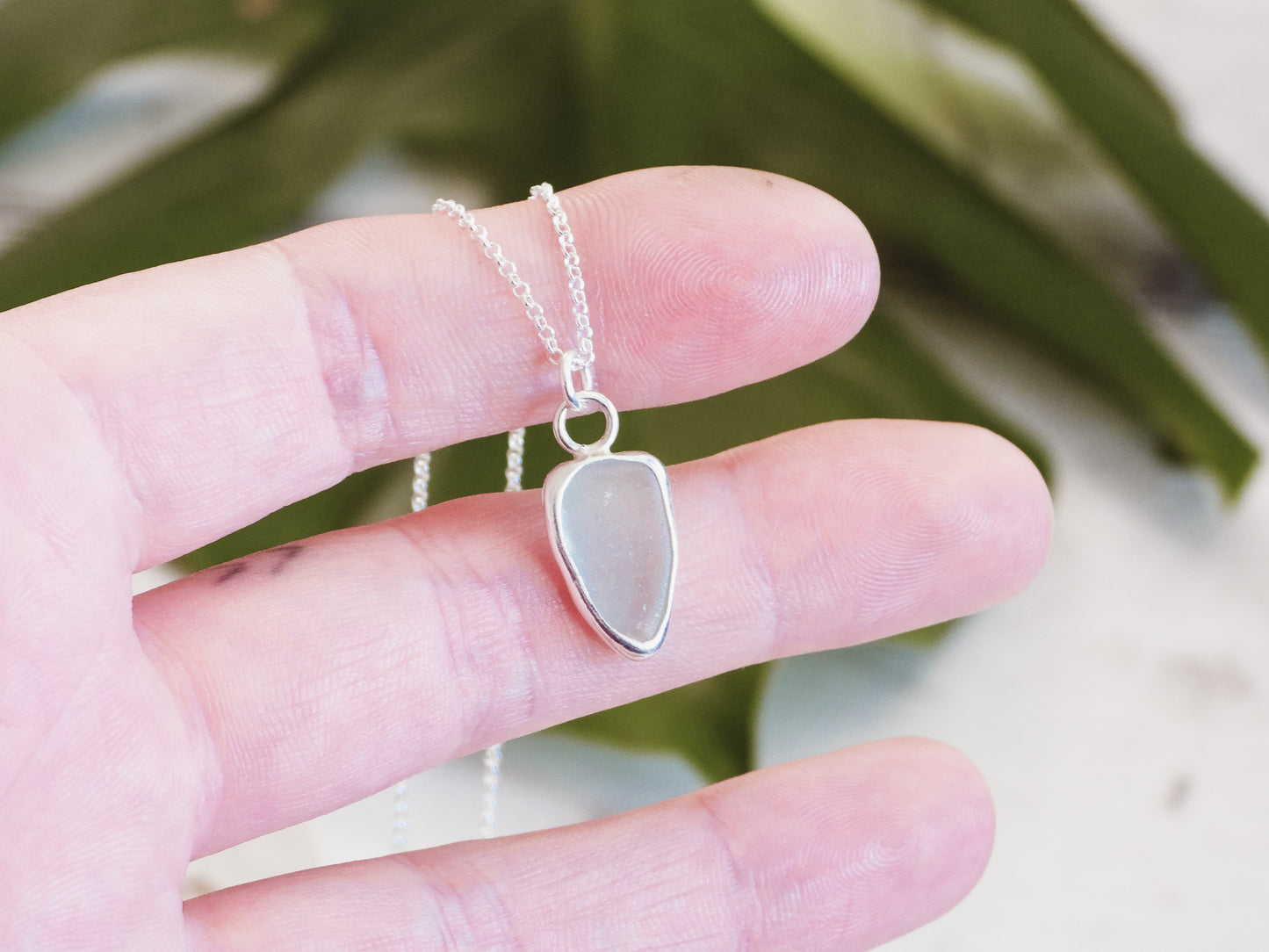 Dainty Cornish Seaglass Charm Necklace | Swanpool Beach, Falmouth