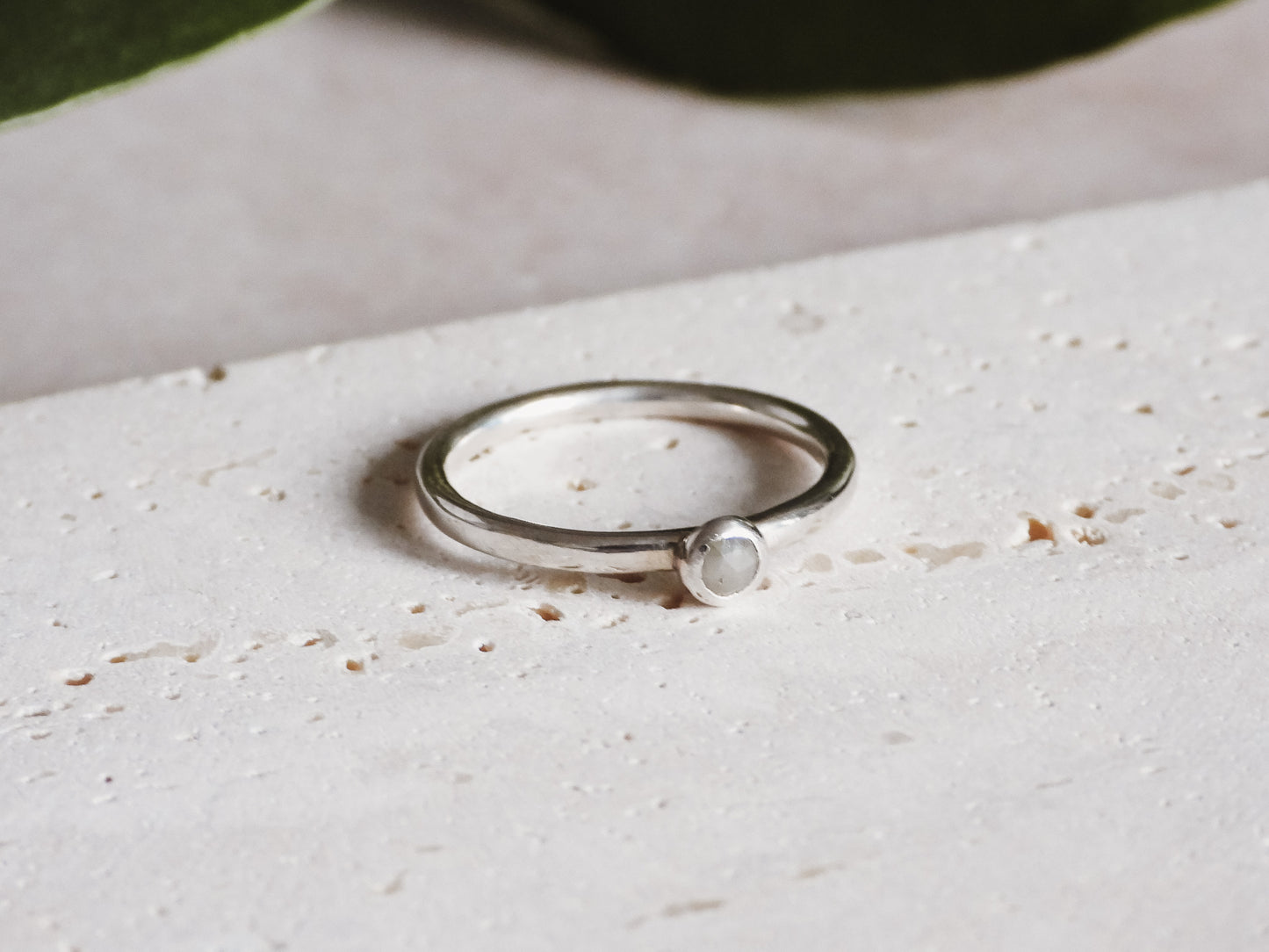 custom engagement ring with rose cut diamond