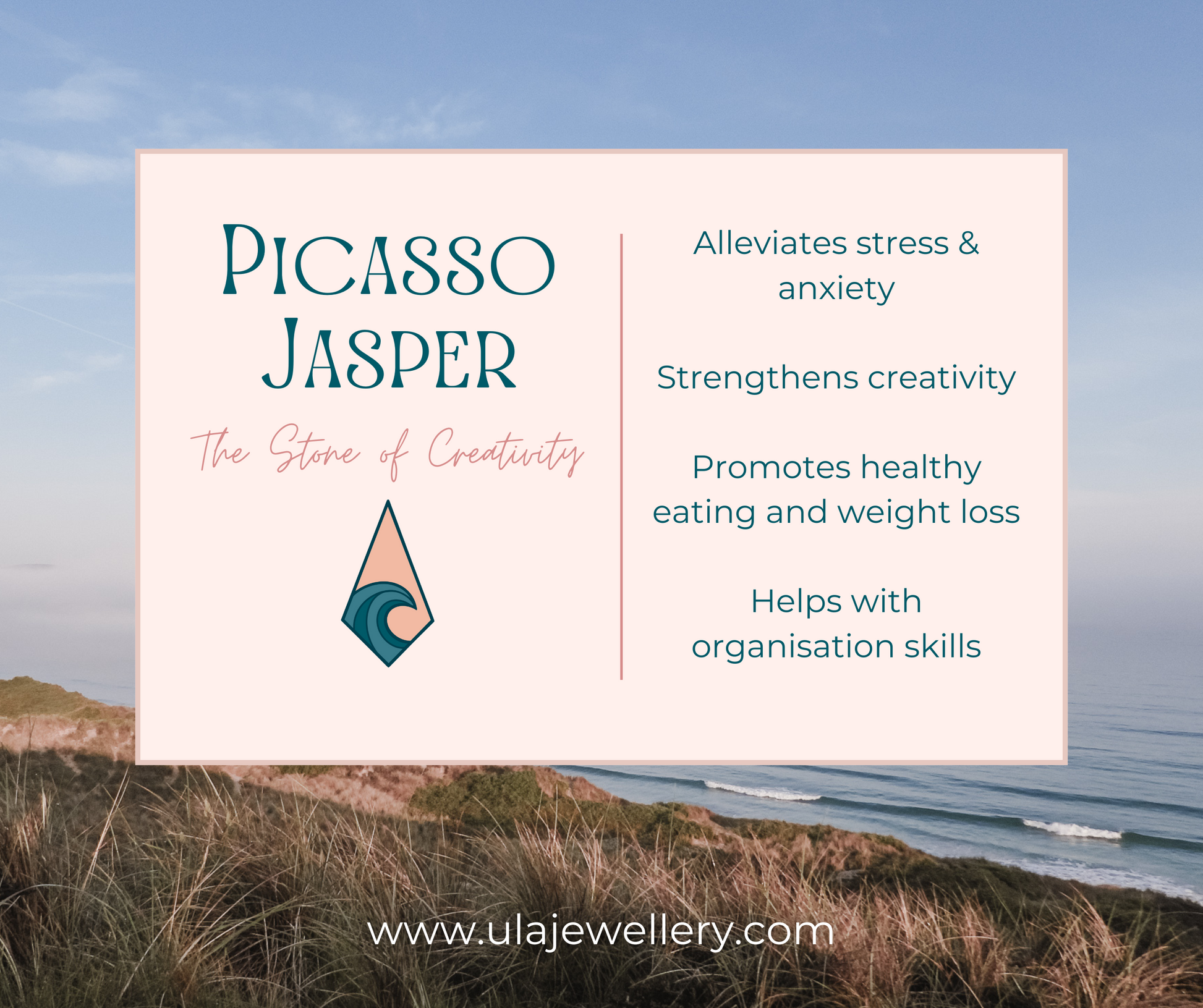 infographic by ula jewellery Cornwall for Picasso Jasper