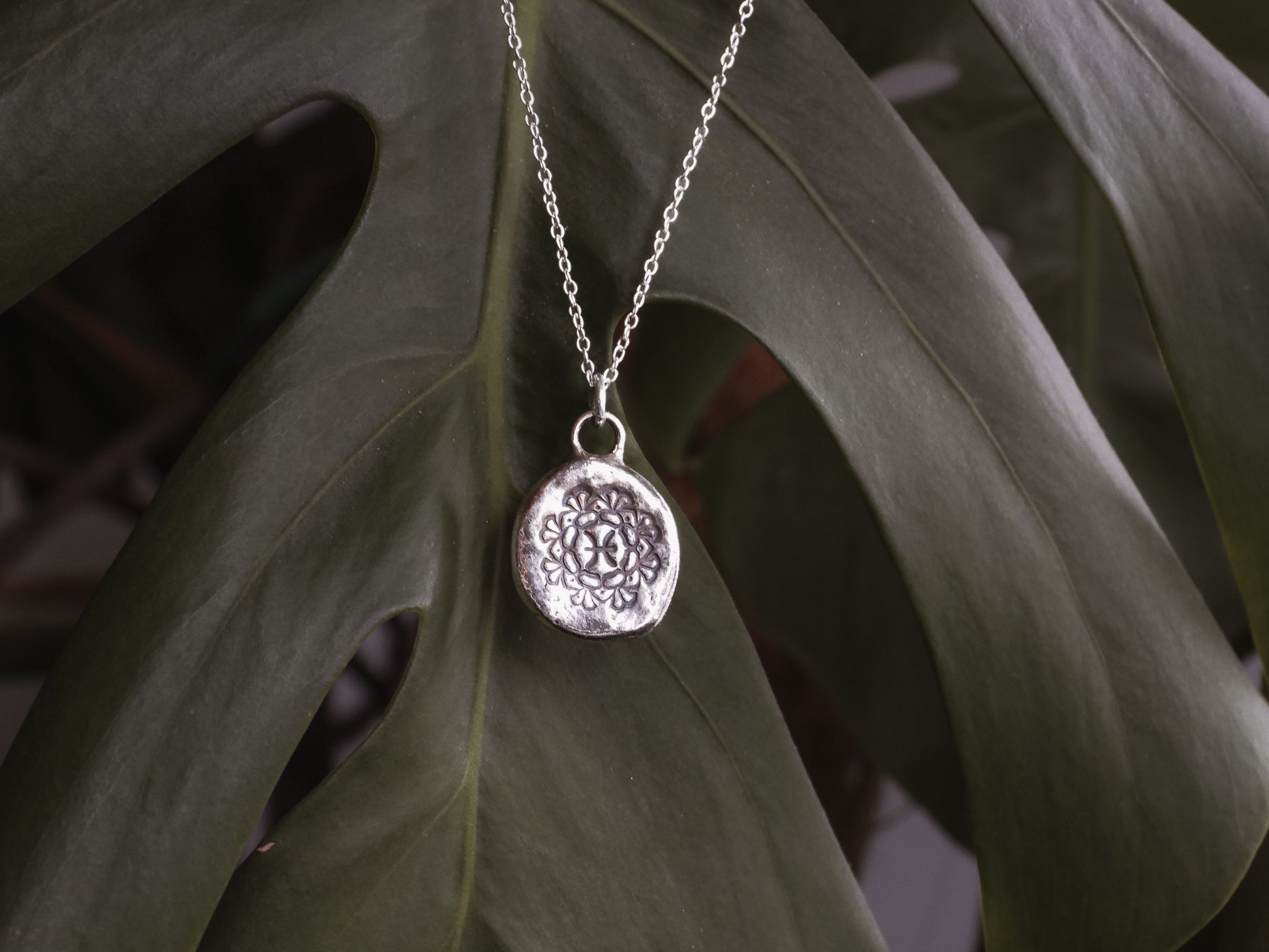 bohemian rustic mandala charm pendant with zodiac sign