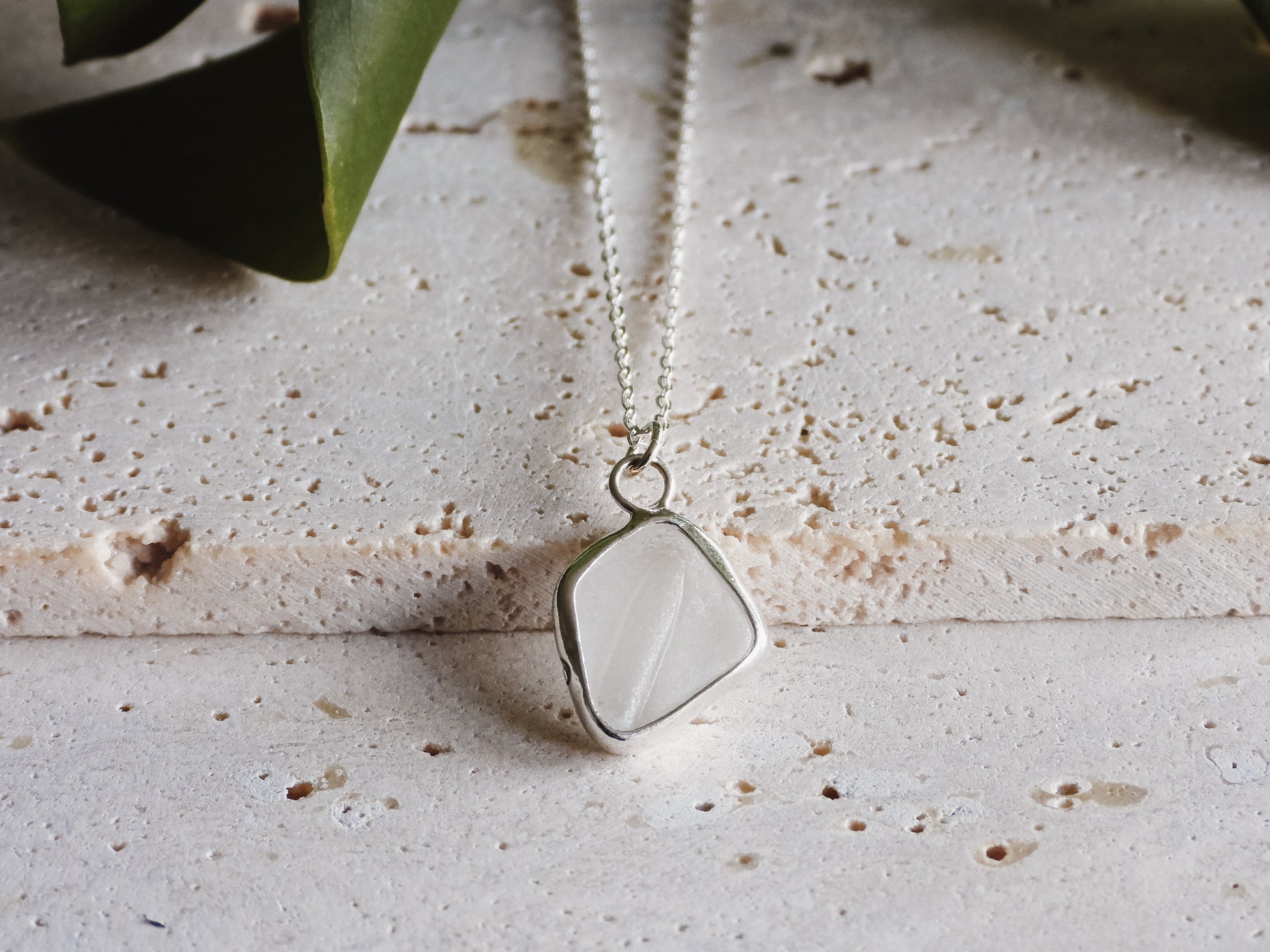 little cornish seaglass charm pendant necklace