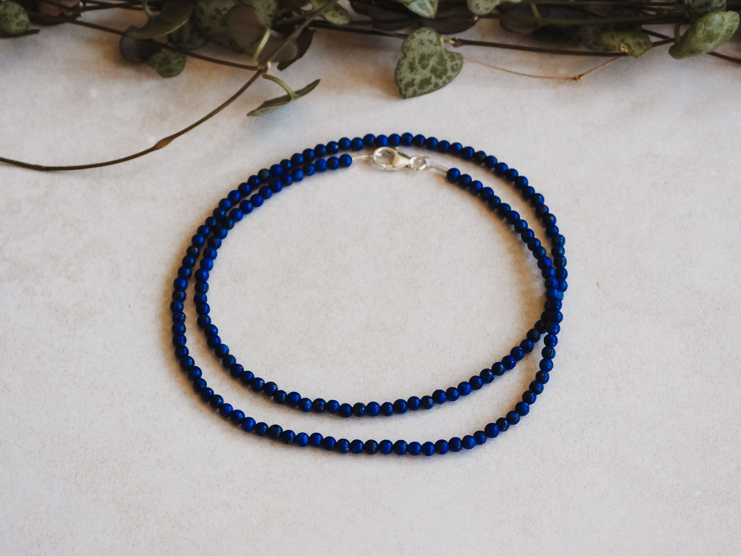 Dainty Lapis Lazuli "Truth" Gemstone Necklace | September Birthstone | Round Beads