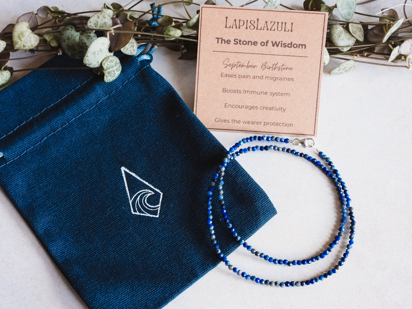 Dainty Lapis Lazuli "Truth" Gemstone Necklace | September Birthstone | Faceted Beads