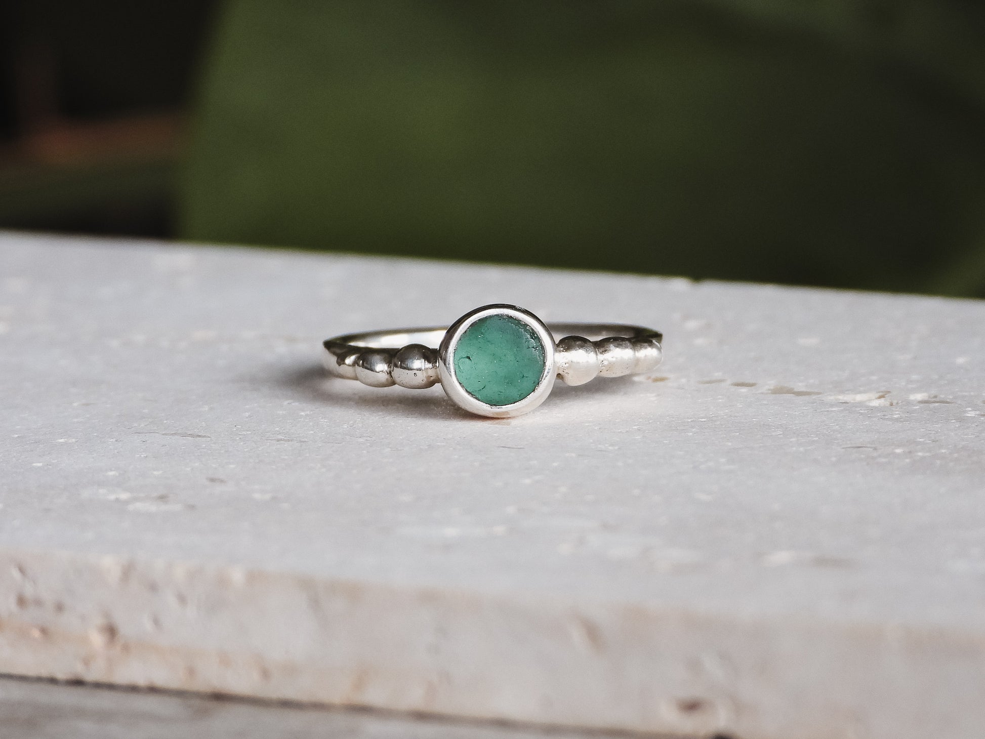 custom made cornish seaglass promise ring