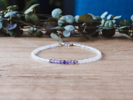 Embryo Memorial Crystal Healing Bracelet | Rose Quartz & Amethyst