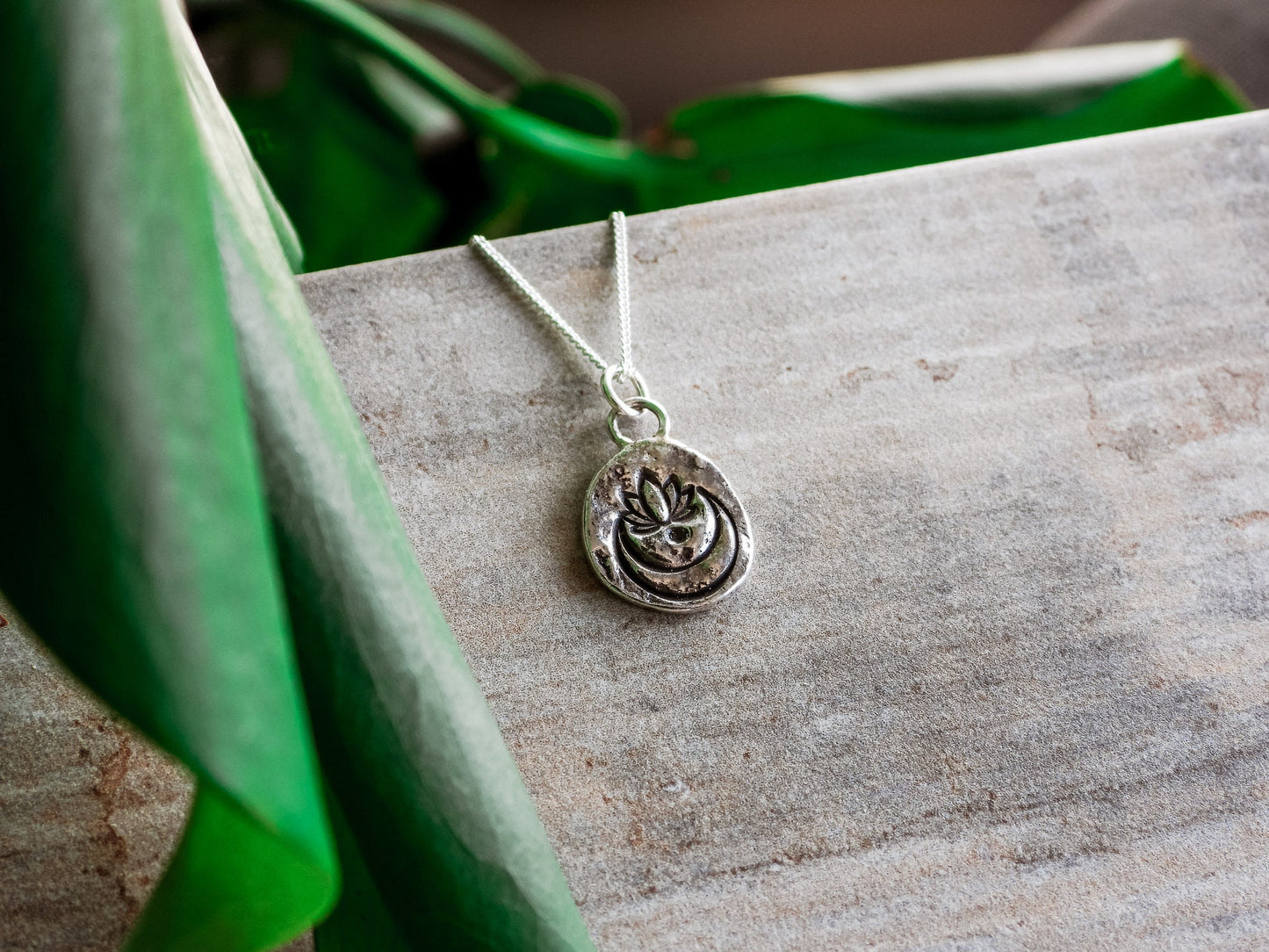 Boho Style Lotus Moon Necklace