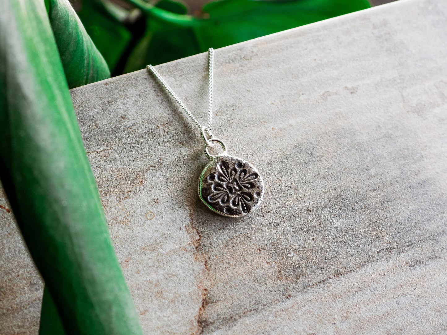 silver mandala charm necklace by ula jewellery