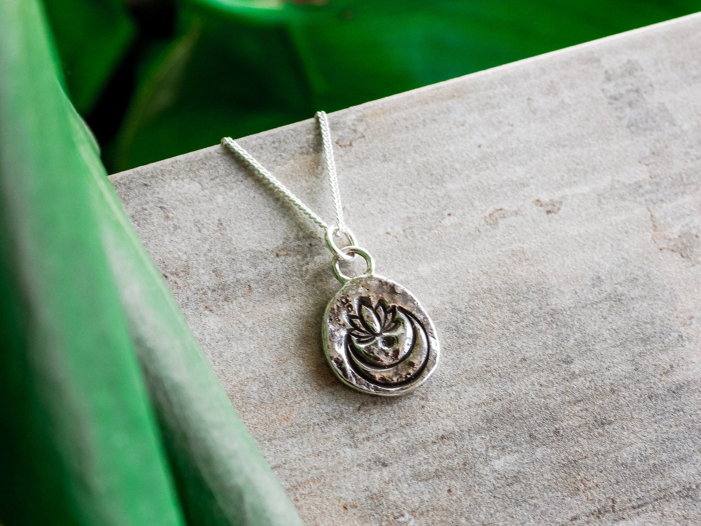 Boho Style Lotus Moon Necklace