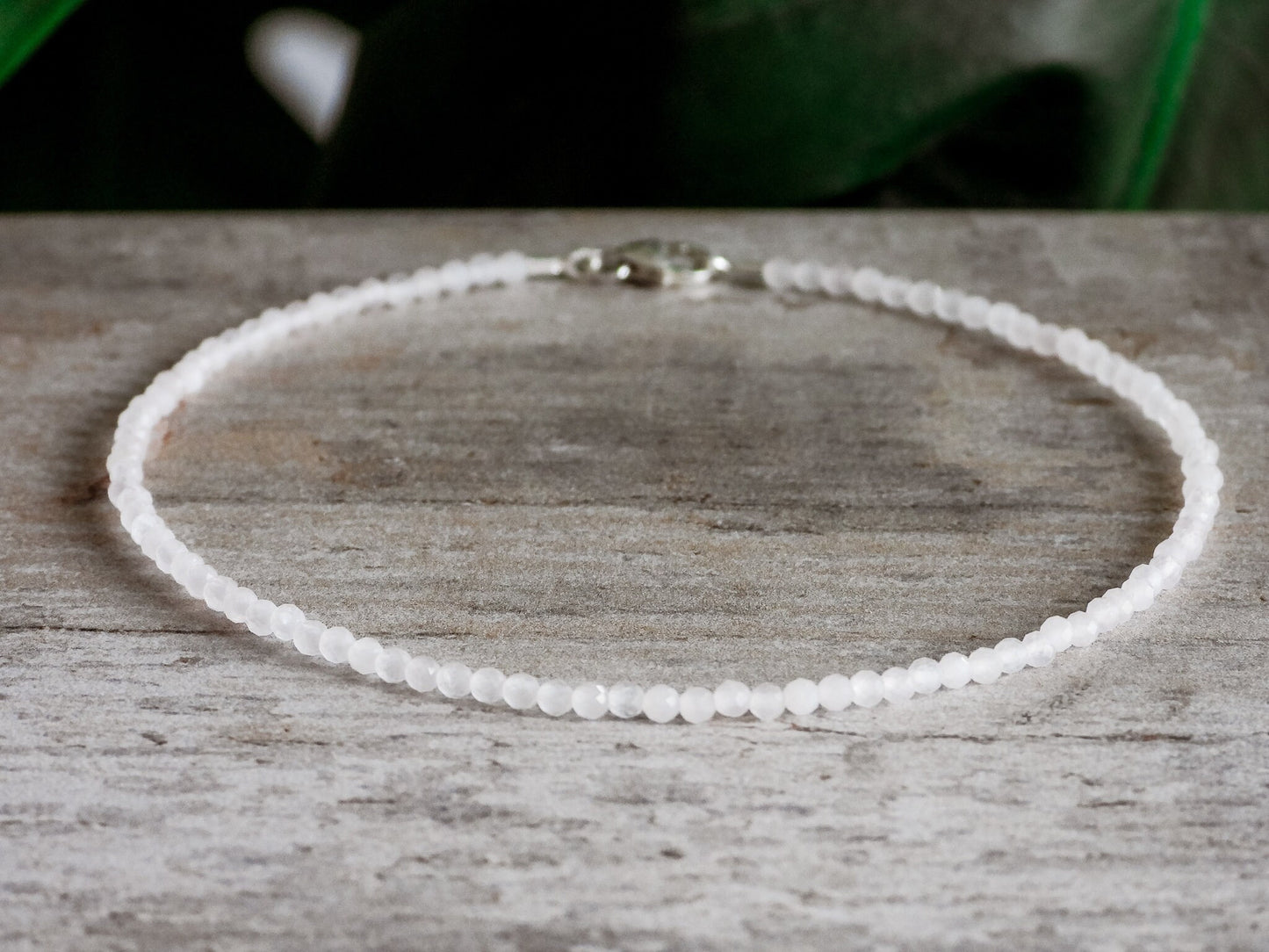 Dainty Rose Quartz "Love" Gemstone Anklet