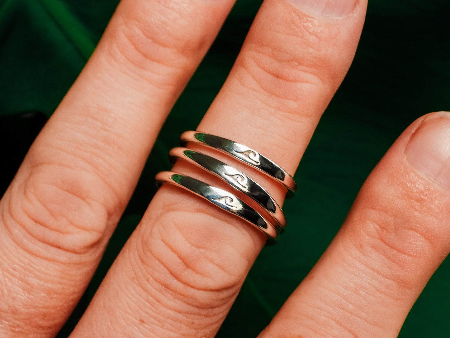 Dainty Silver Wave Stacking Ring