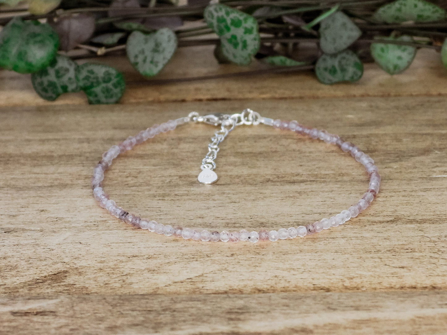 Dainty Strawberry Quartz "Abundance" Gemstone Bracelet