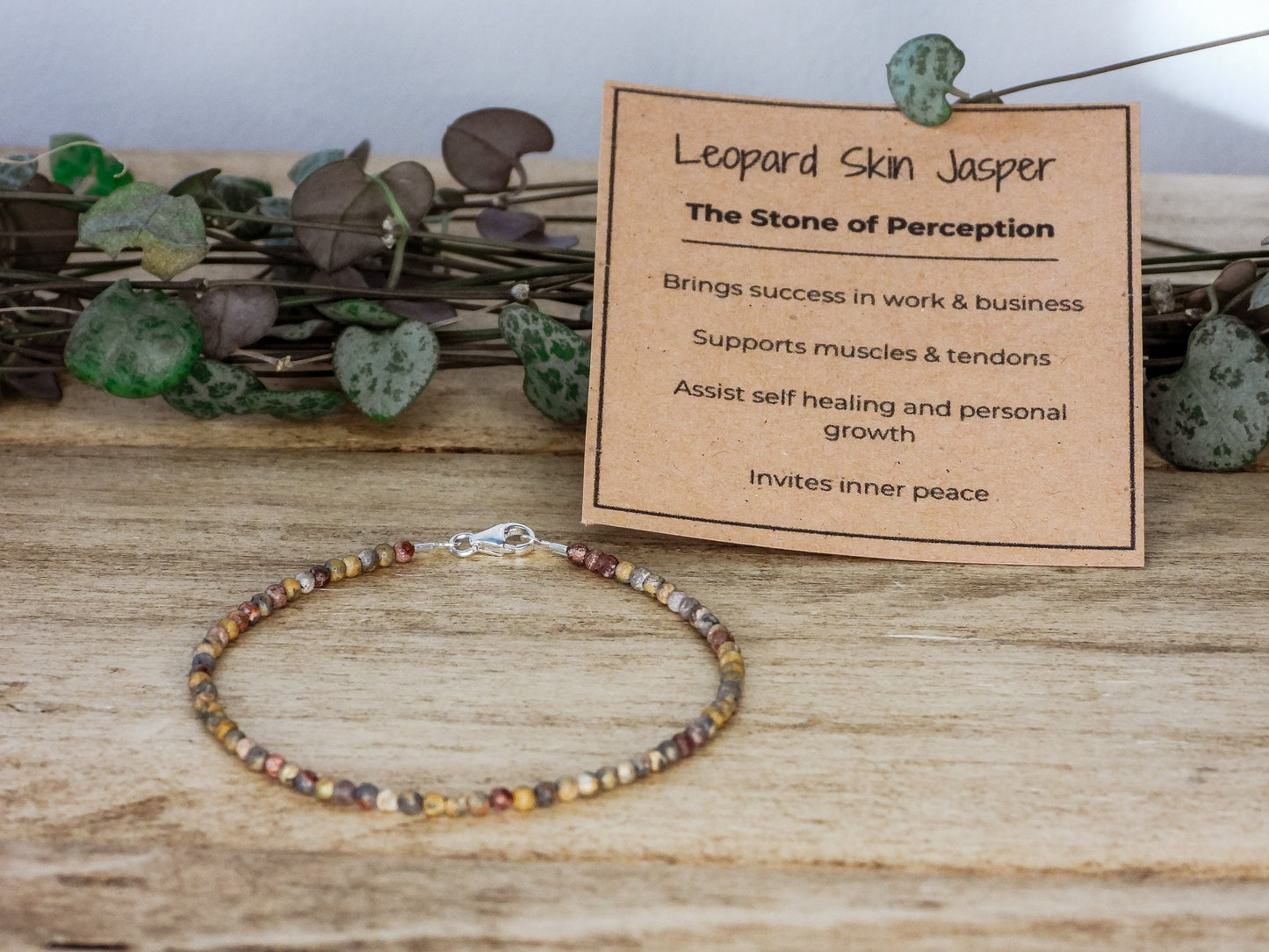 Dainty Leopard Skin Jasper "Perception" Gemstone Bracelet