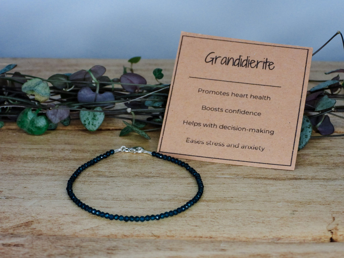 Dainty Teal Grandidierite Gemstone Bracelet