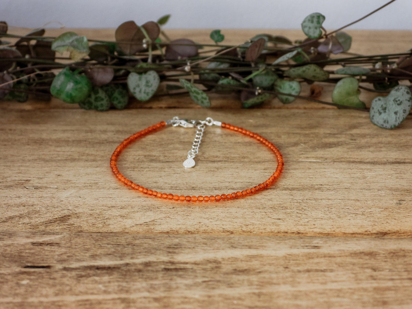 Dainty Orange Carnelian "Fertility" Gemstone Bracelet | July Birthstone