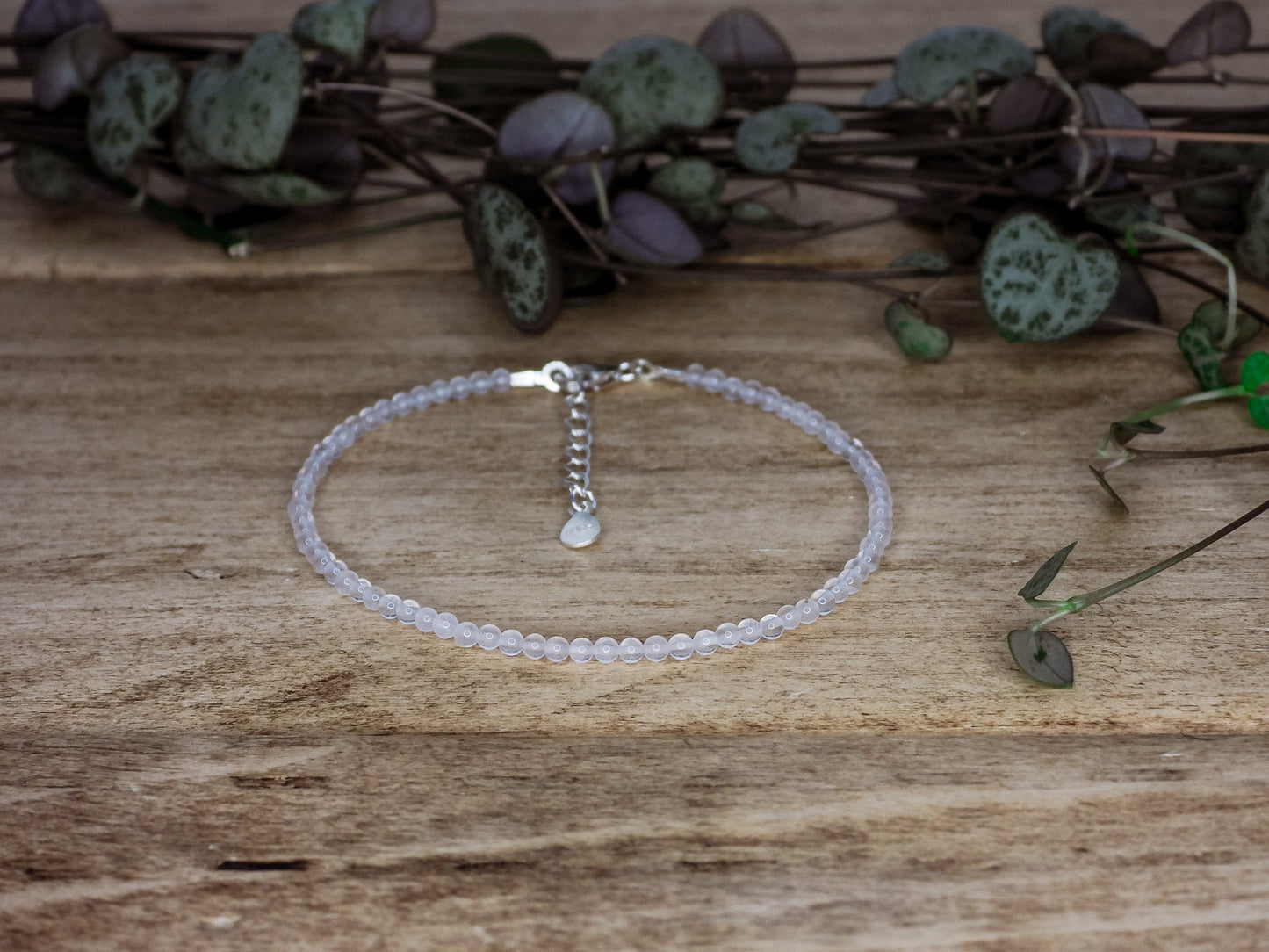 Dainty Rose Quartz "Love" Gemstone Bracelet