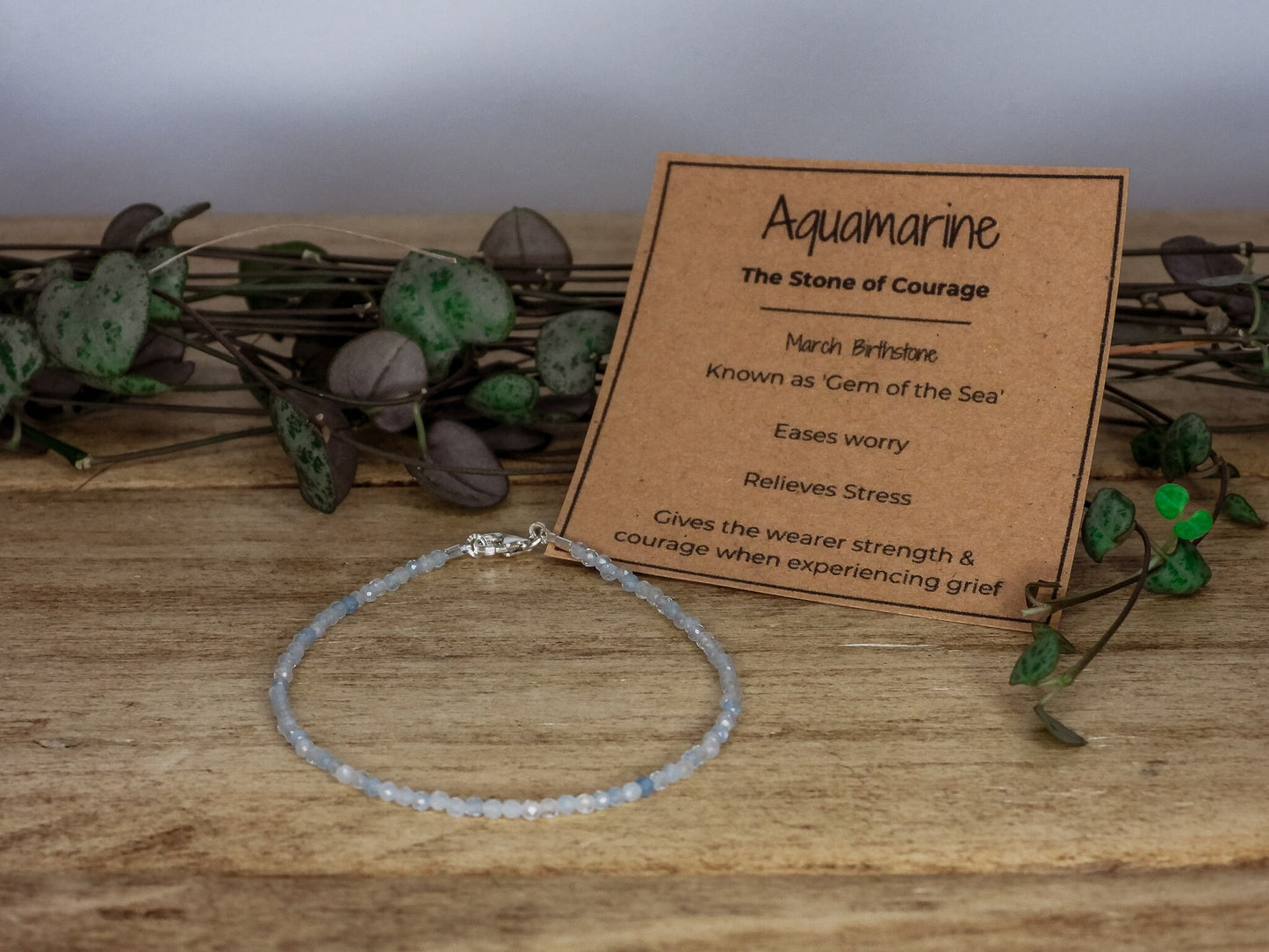Dainty Aquamarine "Stone of the Sea" Gemstone Bracelet | March Birthstone