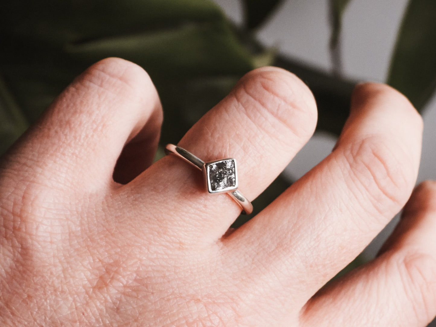 Custom Made Raw Diamond Engagement Ring