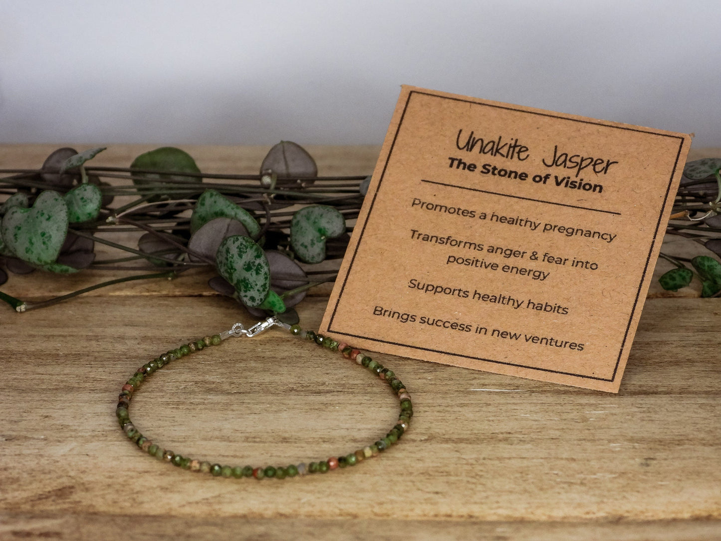 Dainty Unakite Jasper "Vision" Gemstone Bracelet